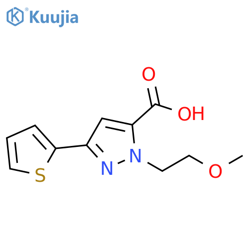 1-(2-methoxyethyl)-3-(thiophen-2-yl)-1H-pyrazole-5-carboxylic acid structure