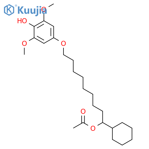 Phenol, 4-[[9-(acetyloxy)-9-cyclohexylnonyl]oxy]-2,6-dimethoxy- structure