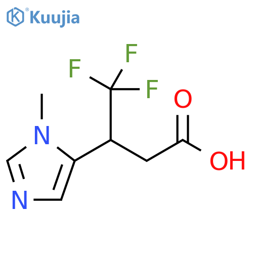 4,4,4-trifluoro-3-(1-methyl-1H-imidazol-5-yl)butanoic acid structure
