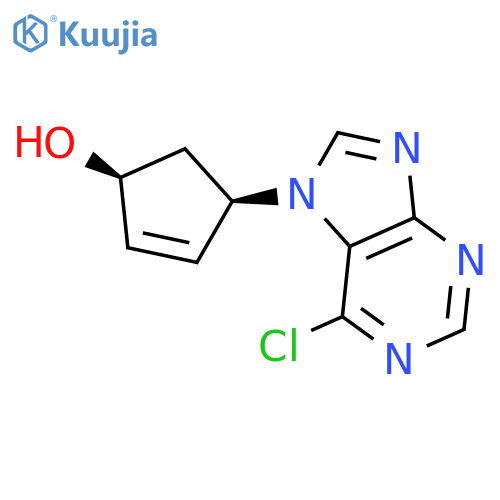 2-Cyclopenten-1-ol, 4-(6-chloro-7H-purin-7-yl)-, cis-(±)- structure