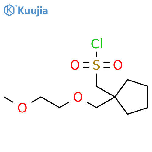 {1-(2-methoxyethoxy)methylcyclopentyl}methanesulfonyl chloride structure