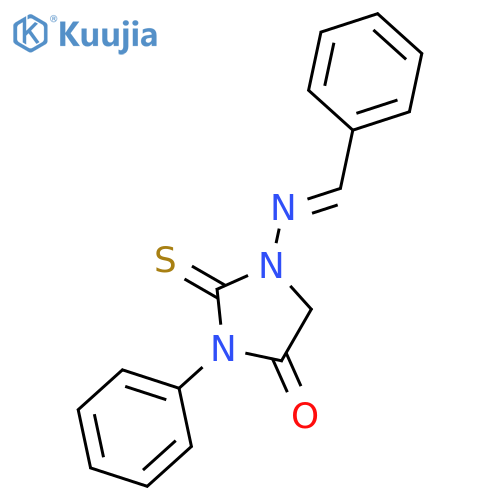 4-Imidazolidinone, 3-phenyl-1-[(phenylmethylene)amino]-2-thioxo- structure