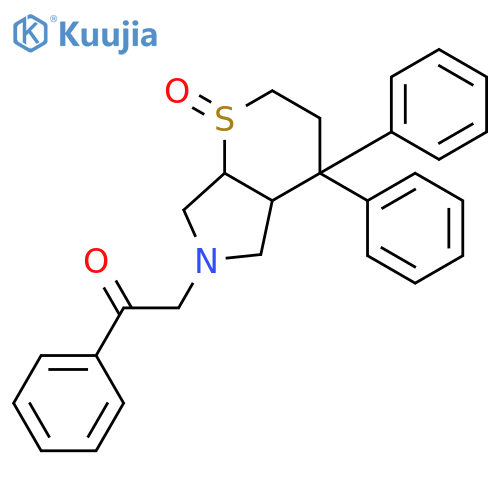Thiopyrano[2,3-c]pyrrole,octahydro-4,4-diphenyl-6-(phenylacetyl)-, 1-oxide, (1a,4ab,7ab)- (9CI) structure