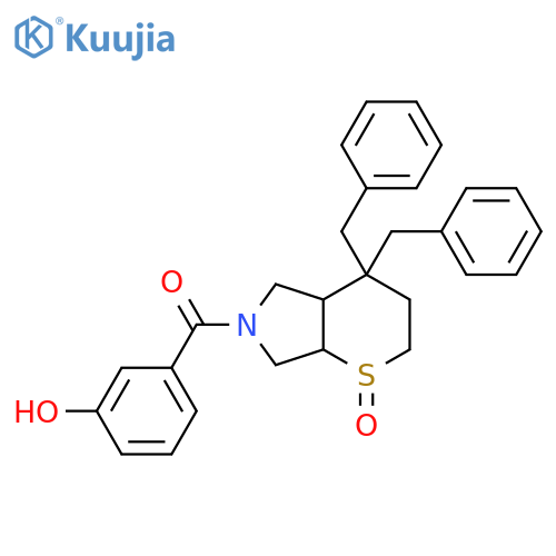 Thiopyrano[2,3-c]pyrrole,octahydro-6-[(2-methoxyphenyl)acetyl]-4,4-diphenyl-, 1-oxide, (1a,4ab,7ab)- (9CI) structure