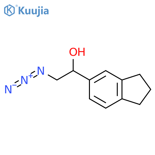2-azido-1-(2,3-dihydro-1H-inden-5-yl)ethan-1-ol structure