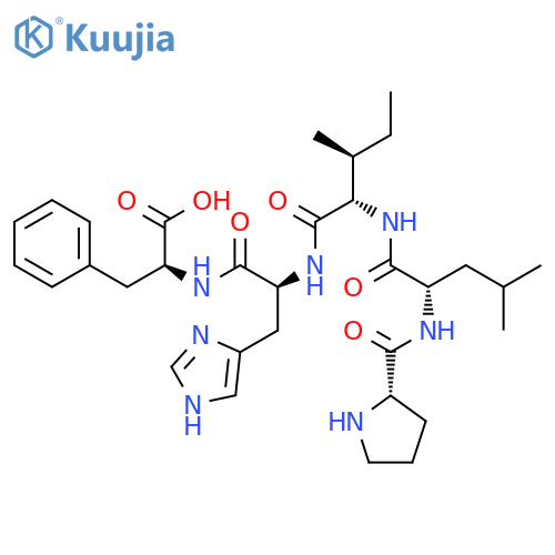 L-Phenylalanine, N-[N-[N-(N-L-prolyl-L-leucyl)-L-isoleucyl]-L-histidyl]- structure