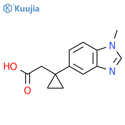 2-1-(1-methyl-1H-1,3-benzodiazol-5-yl)cyclopropylacetic acid structure