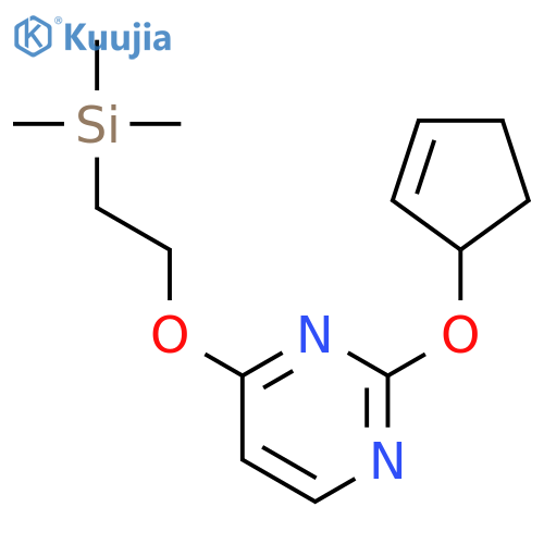 Pyrimidine, 2-(2-cyclopenten-1-yloxy)-4-[2-(trimethylsilyl)ethoxy]- structure