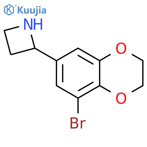 2-(8-bromo-2,3-dihydro-1,4-benzodioxin-6-yl)azetidine structure