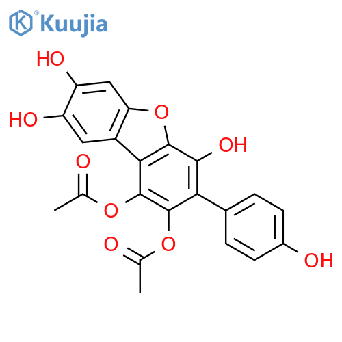 4,7,8-Trihydroxy-3-(4-hydroxyphenyl)dibenzo[b,d]furan-1,2-diyl diacetate structure
