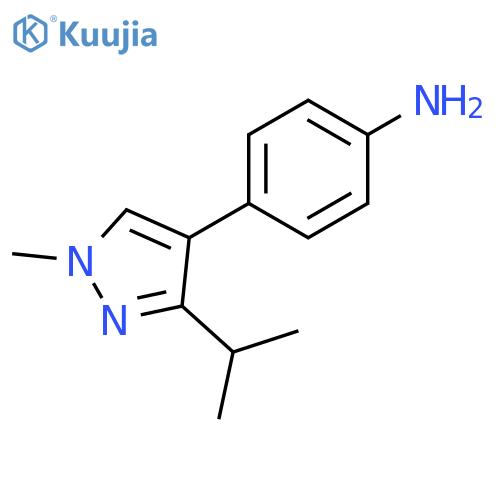 Benzenamine, 4-[1-methyl-3-(1-methylethyl)-1H-pyrazol-4-yl]- structure