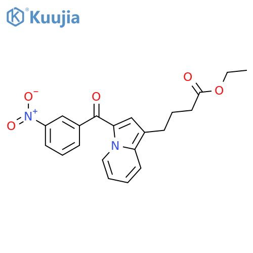 1-Indolizinebutanoic acid, 3-(3-nitrobenzoyl)-, ethyl ester structure