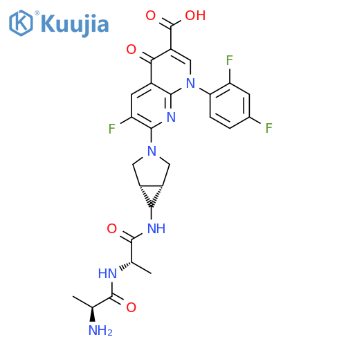 L-Alanyl-N-(1alpha,5alpha,6alpha)-3-6-Carboxy-8-(2,4-Difluorophenyl)-3-Fluoro-5,8-Dihydro-5-Oxo-1,8-Naphthyridin-2-Yl-3-Azabicyclo3.1.0Hex-6-Yl-L-Alaninamide structure