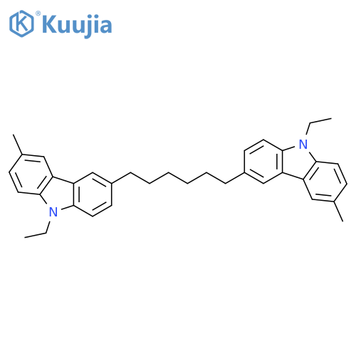 9H-Carbazole, 3,3'-(1,6-hexanediyl)bis[9-ethyl-6-methyl- structure