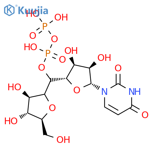 Uridine 5'-(trihydrogendiphosphate), P'-L-arabinofuranosyl ester (9CI) structure