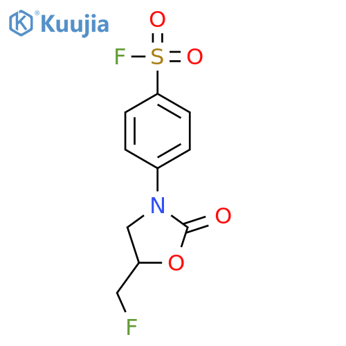 Benzenesulfonyl fluoride, 4-[5-(fluoromethyl)-2-oxo-3-oxazolidinyl]- structure