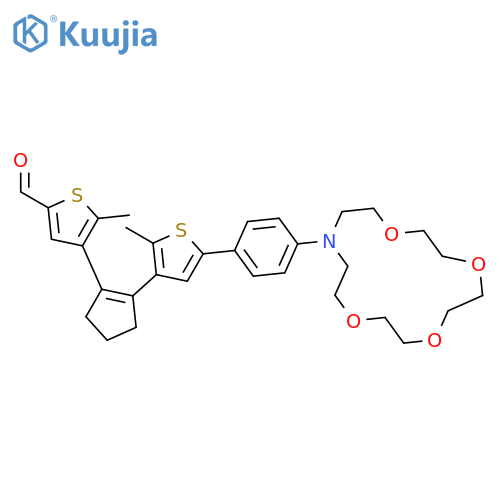 2-Thiophenecarboxaldehyde, 5-methyl-4-[2-[2-methyl-5-[4-(1,4,7,10-tetraoxa-13-azacyclopentadec-13-yl)phenyl]-3-thienyl]-1-cyclopenten-1-yl]- structure