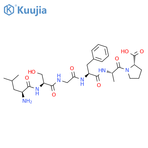 L-Proline, 1-[N-[N-[N-(N-L-leucyl-L-seryl)glycyl]-L-phenylalanyl]-L-alanyl]- structure