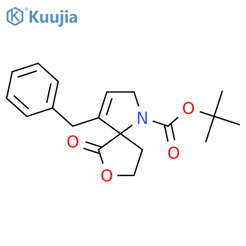 7-Oxa-1-azaspiro[4.4]non-3-ene-1-carboxylic acid, 6-oxo-4-(phenylmethyl)-, 1,1-dimethylethyl ester structure