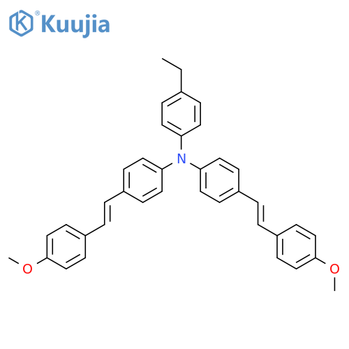 Benzenamine, 4-ethyl-N,N-bis[4-[2-(4-methoxyphenyl)ethenyl]phenyl]- structure