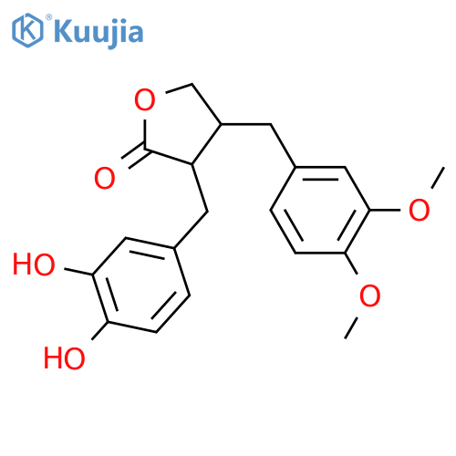 (3R,4R)-3-(3,4-dihydroxybenzyl)-4-(3,4-dimethoxybenzyl)dihydrofuran-2-one structure