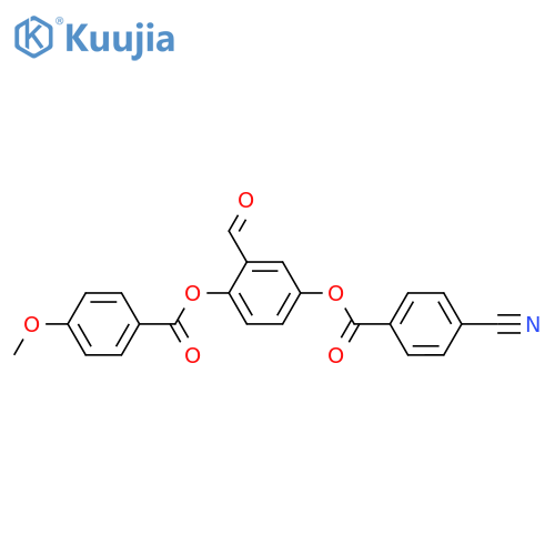 Benzoic acid, 4-cyano-, 3-formyl-4-[(4-methoxybenzoyl)oxy]phenyl ester structure