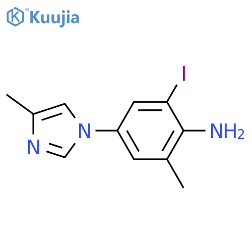 BENZENAMINE, 2-IODO-6-METHYL-4-(4-METHYL-1H-IMIDAZOL-1-YL)- structure