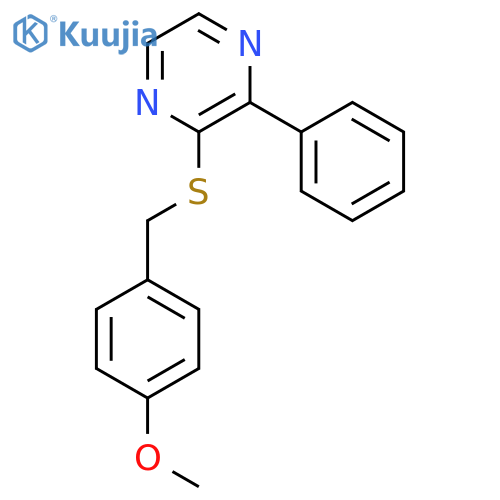 Pyrazine, 2-[[(4-methoxyphenyl)methyl]thio]-3-phenyl- structure