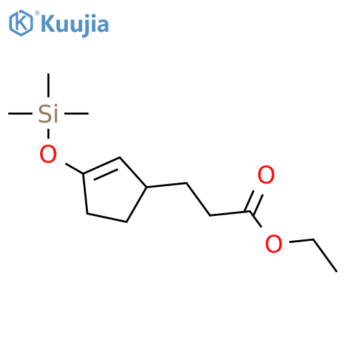 2-Cyclopentene-1-propanoic acid, 3-[(trimethylsilyl)oxy]-, ethyl ester structure