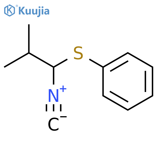 Benzene, [(1-isocyano-2-methylpropyl)thio]- structure