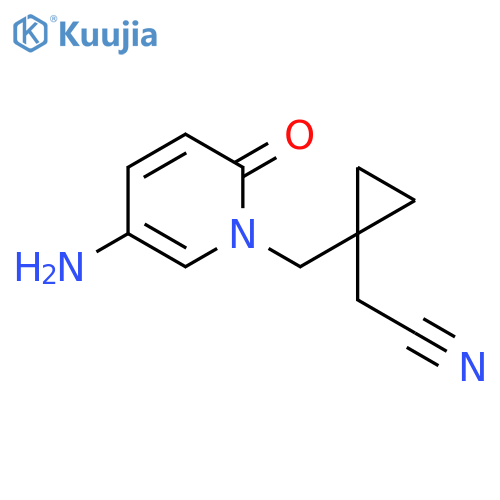 2-{1-(5-amino-2-oxo-1,2-dihydropyridin-1-yl)methylcyclopropyl}acetonitrile structure