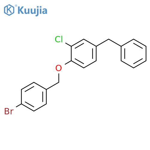Benzene, 1-[(4-bromophenyl)methoxy]-2-chloro-4-(phenylmethyl)- structure