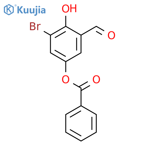 Benzaldehyde, 5-(benzoyloxy)-3-bromo-2-hydroxy- structure