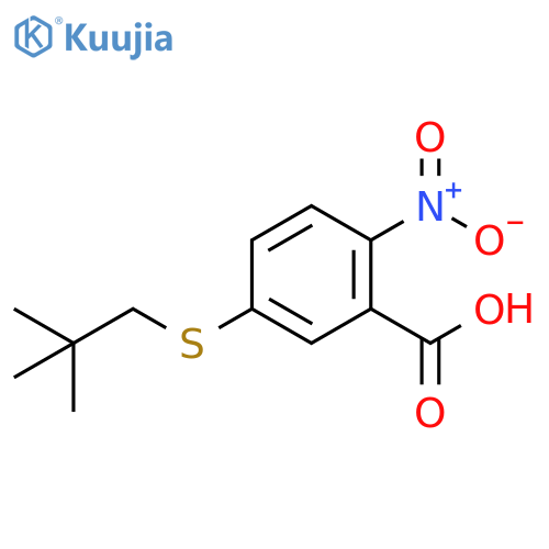 Benzoic acid, 5-[(2,2-dimethylpropyl)thio]-2-nitro- structure