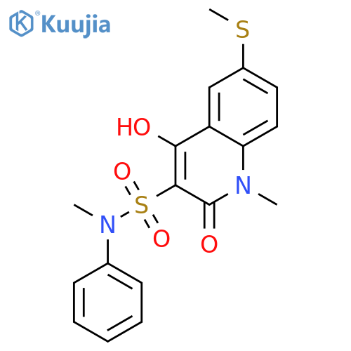 3-Quinolinesulfonamide,1,2-dihydro-4-hydroxy-N,1-dimethyl-6-(methylthio)-2-oxo-N-phenyl- structure