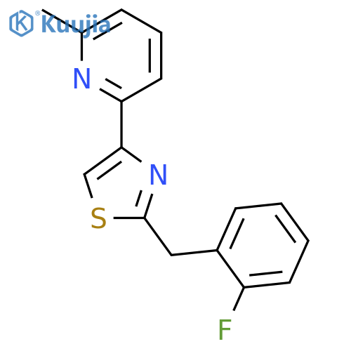 Pyridine, 2-[2-[(2-fluorophenyl)methyl]-4-thiazolyl]-6-methyl- structure