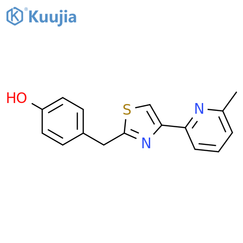 Phenol, 4-[[4-(6-methyl-2-pyridinyl)-2-thiazolyl]methyl]- structure