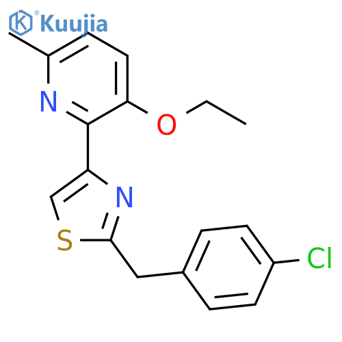 Pyridine, 2-[2-[(4-chlorophenyl)methyl]-4-thiazolyl]-3-ethoxy-6-methyl- structure