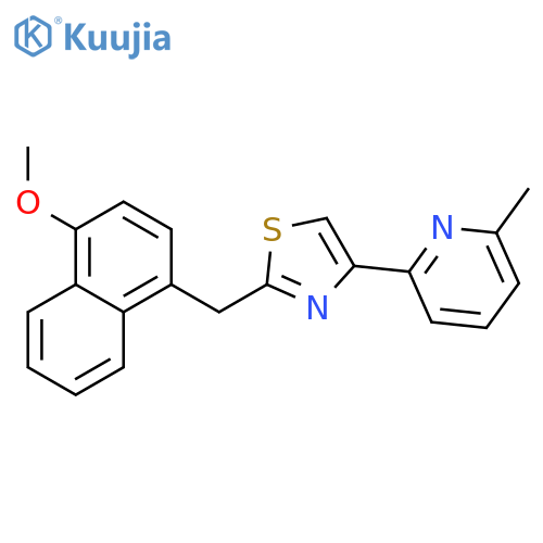 Pyridine, 2-[2-[(4-methoxy-1-naphthalenyl)methyl]-4-thiazolyl]-6-methyl- structure