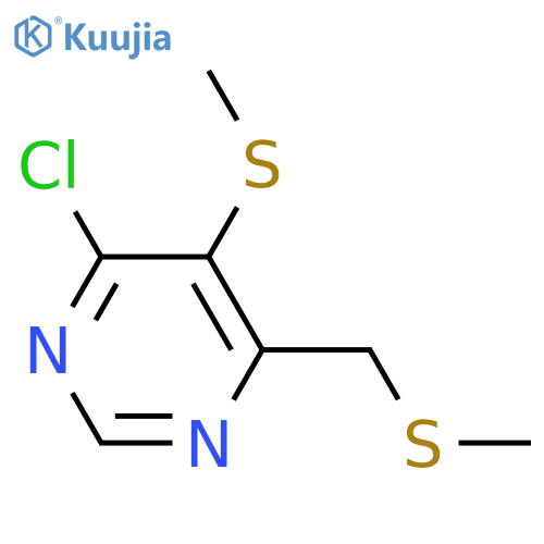PYRIMIDINE, 4-CHLORO-5-(METHYLTHIO)-6-[(METHYLTHIO)METHYL]- structure