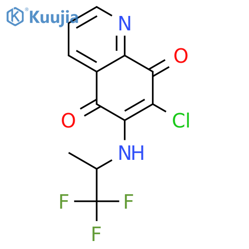 5,8-Quinolinedione, 7-chloro-6-[(2,2,2-trifluoro-1-methylethyl)amino]- structure