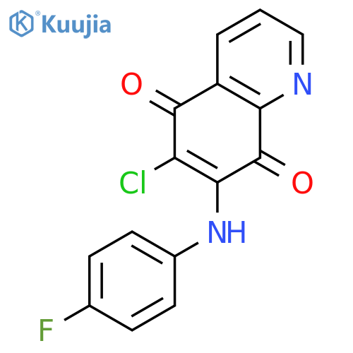 5,8-Quinolinedione, 6-chloro-7-[(4-fluorophenyl)amino]- structure