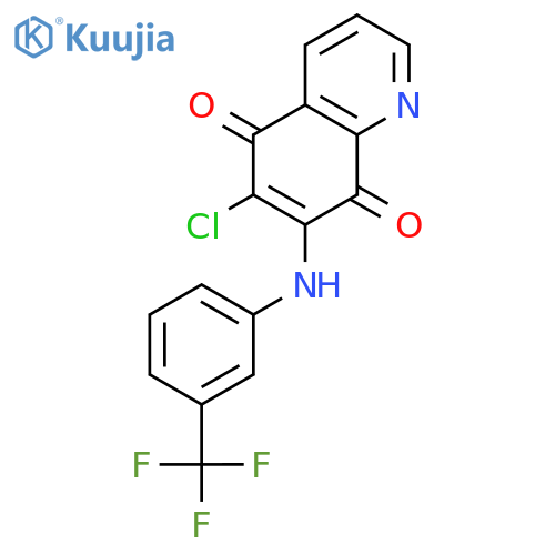 5,8-Quinolinedione, 6-chloro-7-[[3-(trifluoromethyl)phenyl]amino]- structure