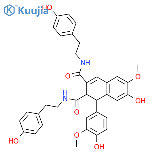 7-Hydroxy-1-(4-hydroxy-3-methoxyphenyl)-N2,N3-bis(4-hydroxyphenethyl)-6-methoxy-1,2-dihydronaphthalene-2,3-dicarboxamide structure