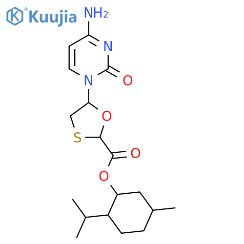 (2R,5R)-(1R,2S,5R)-5-Methyl-2-(1-methylethyl)cyclohexyl 5-(4-Amino-2-oxo-1(2H)-pyrimidinyl)-1,3-Oxathiolane-2-carboxylate structure