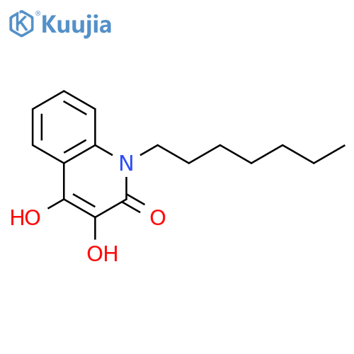 2(1H)-Quinolinone, 1-heptyl-3,4-dihydroxy- structure