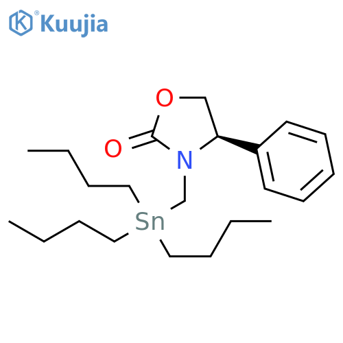 2-Oxazolidinone, 4-phenyl-3-[(tributylstannyl)methyl]-, (R)- structure