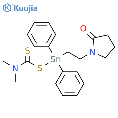 2-Pyrrolidinone,1-[2-[[[(dimethylamino)thioxomethyl]thio]diphenylstannyl]ethyl]- structure