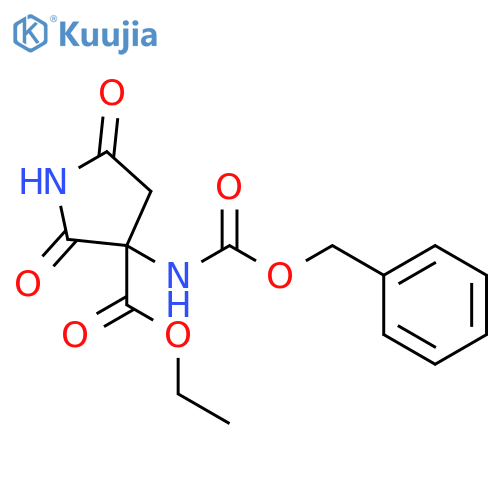 3-Pyrrolidinecarboxylic acid,2,5-dioxo-3-[[(phenylmethoxy)carbonyl]amino]-, ethyl ester structure