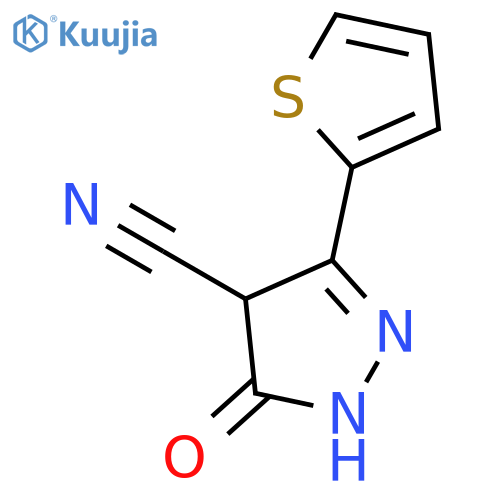 1H-PYRAZOLE-4-CARBONITRILE, 4,5-DIHYDRO-5-OXO-3-(2-THIENYL)- structure